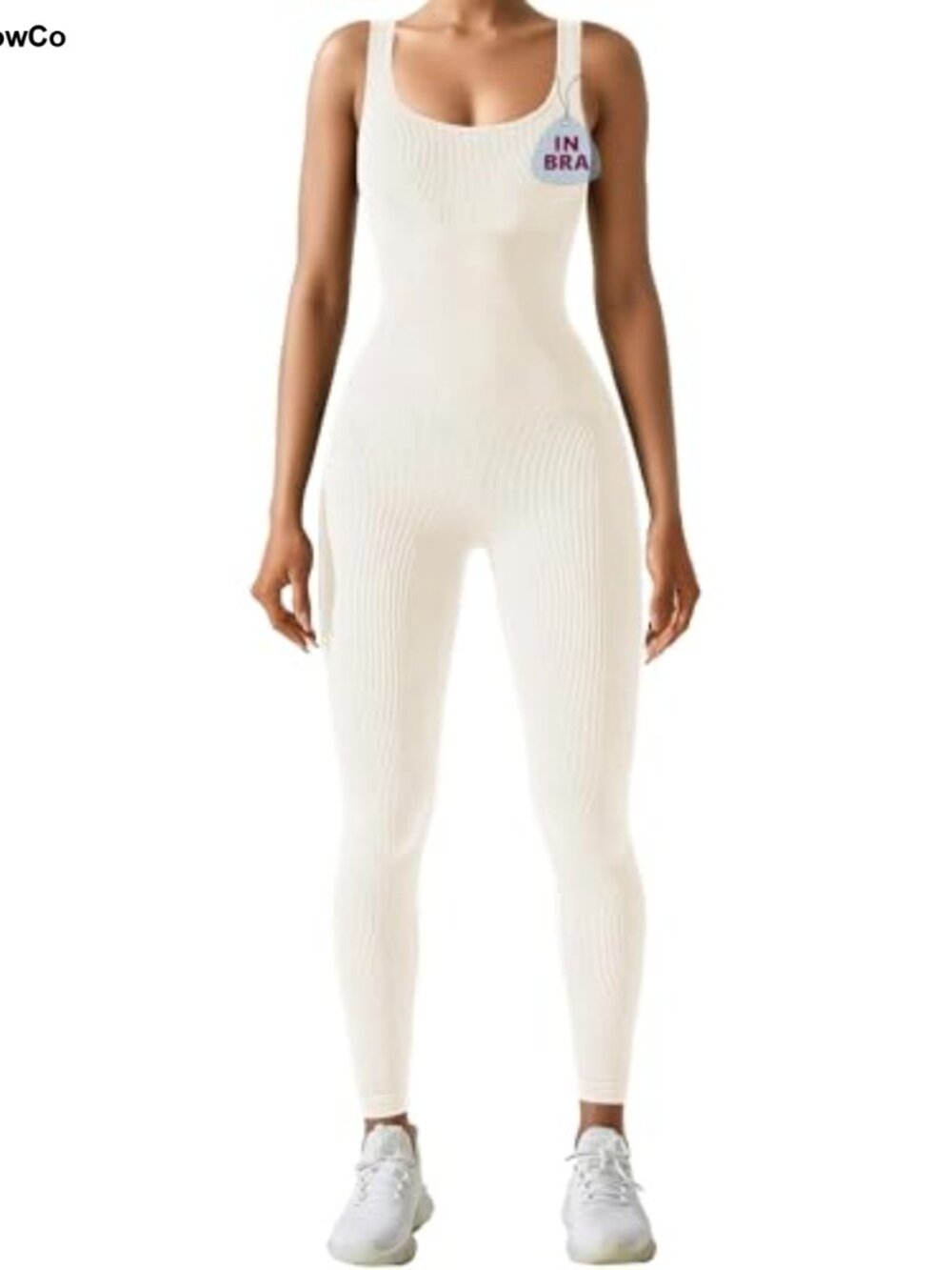 Seamless Ribbed Yoga Jumpsuit Square Neck Tummy Control Workout Romper